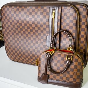 Louis Vuitton suitcase and purse